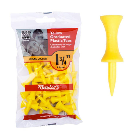 Masters Plastic Graduated 1 3/4 Inch Yellow Tees - Pack of 30